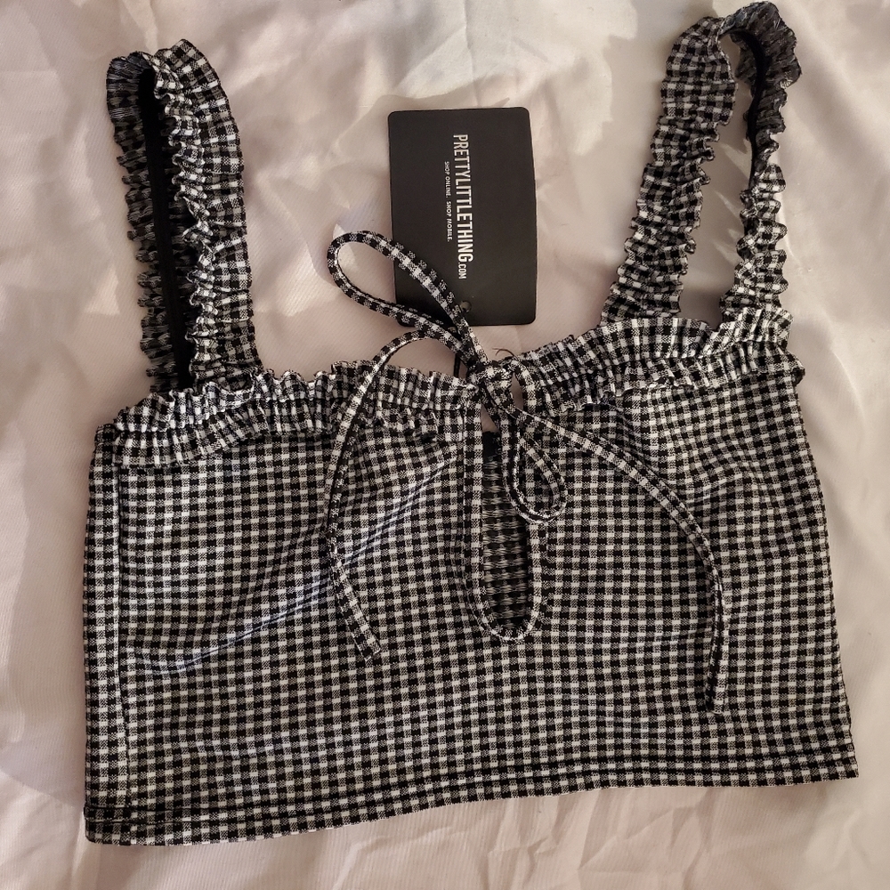 Pretty Little Things gingham crop top